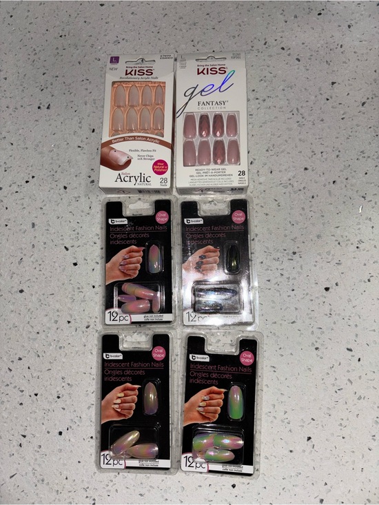 Kiss Other - Kiss Gel & Acrylic Press-On Nail Assortment in Pink, Mauve & Iridescent Green